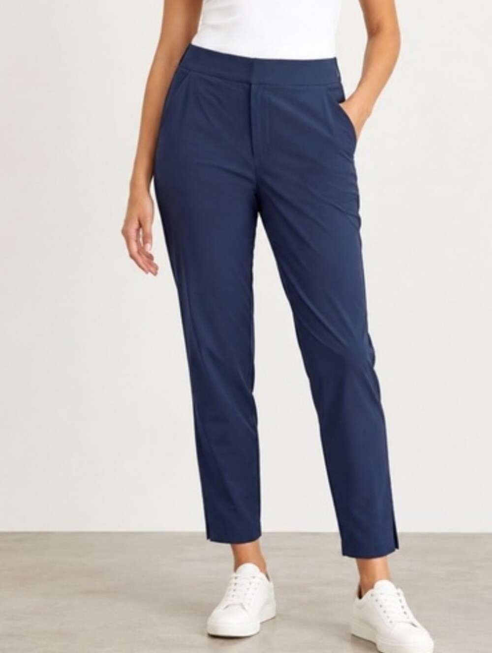 Athleta Navy Blue High Rise Travel Commuter Career Pants 8